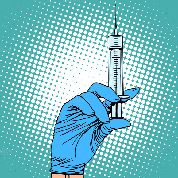 Hand With A Syringe Injection