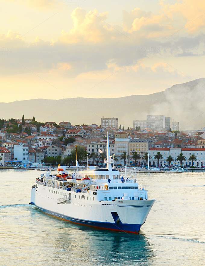 Cruise ship in Split , Croatia Transportation Photos on Creative Market