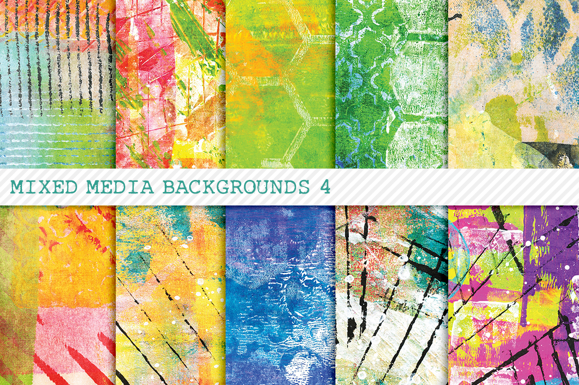 Mixed Media Backgrounds 4 Textures on Creative Market