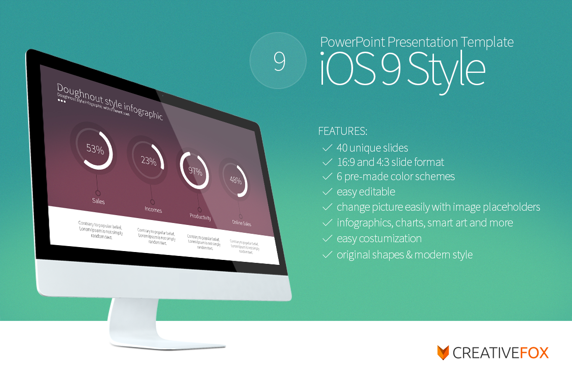 iOS 9 Style PowerPoint Template ~ Presentation Templates on Creative Market