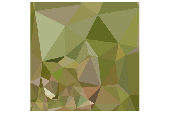 Dark Olive Green Abstract Low Polygo