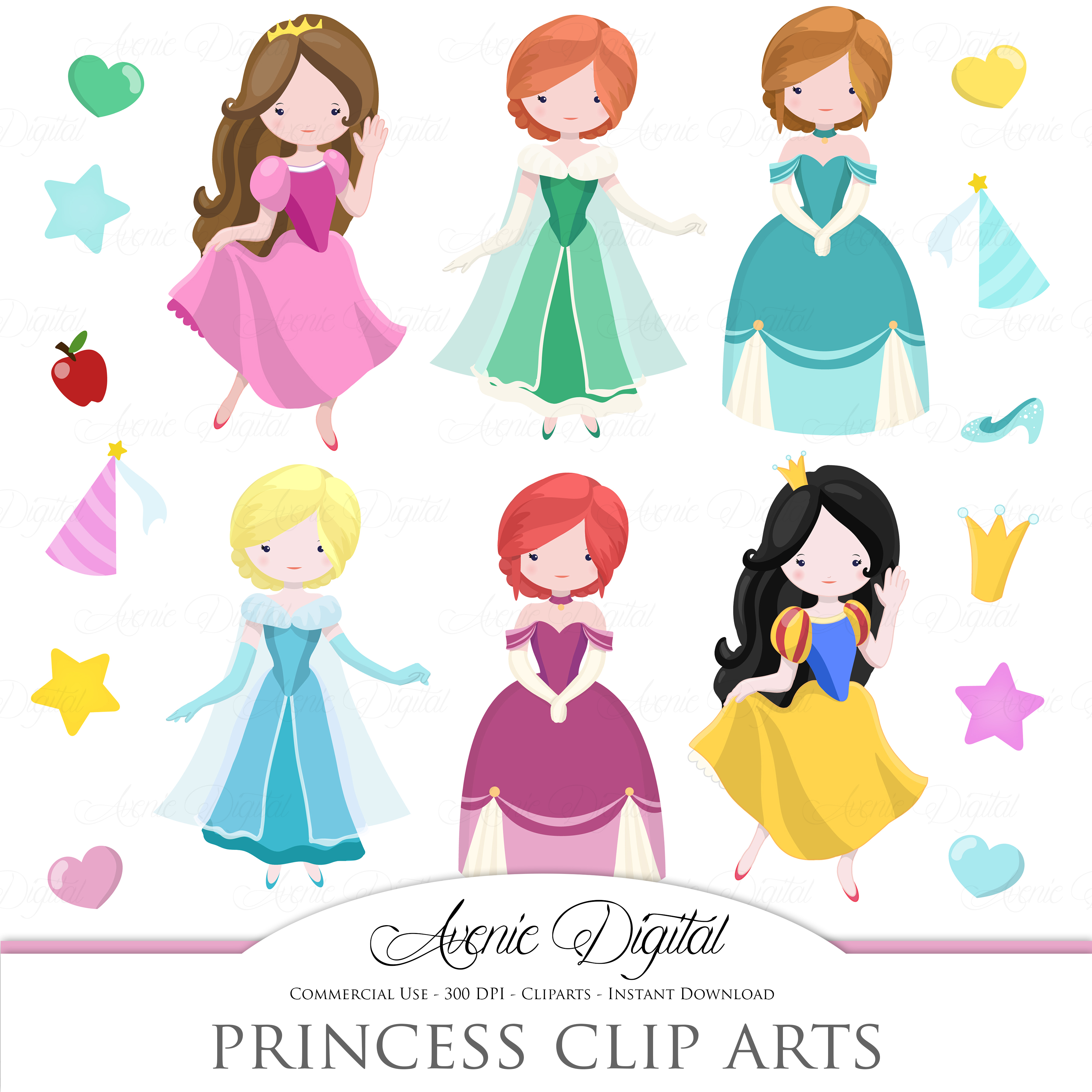 Download Fairytale Princess Clip art + Vector ~ Illustrations on ...