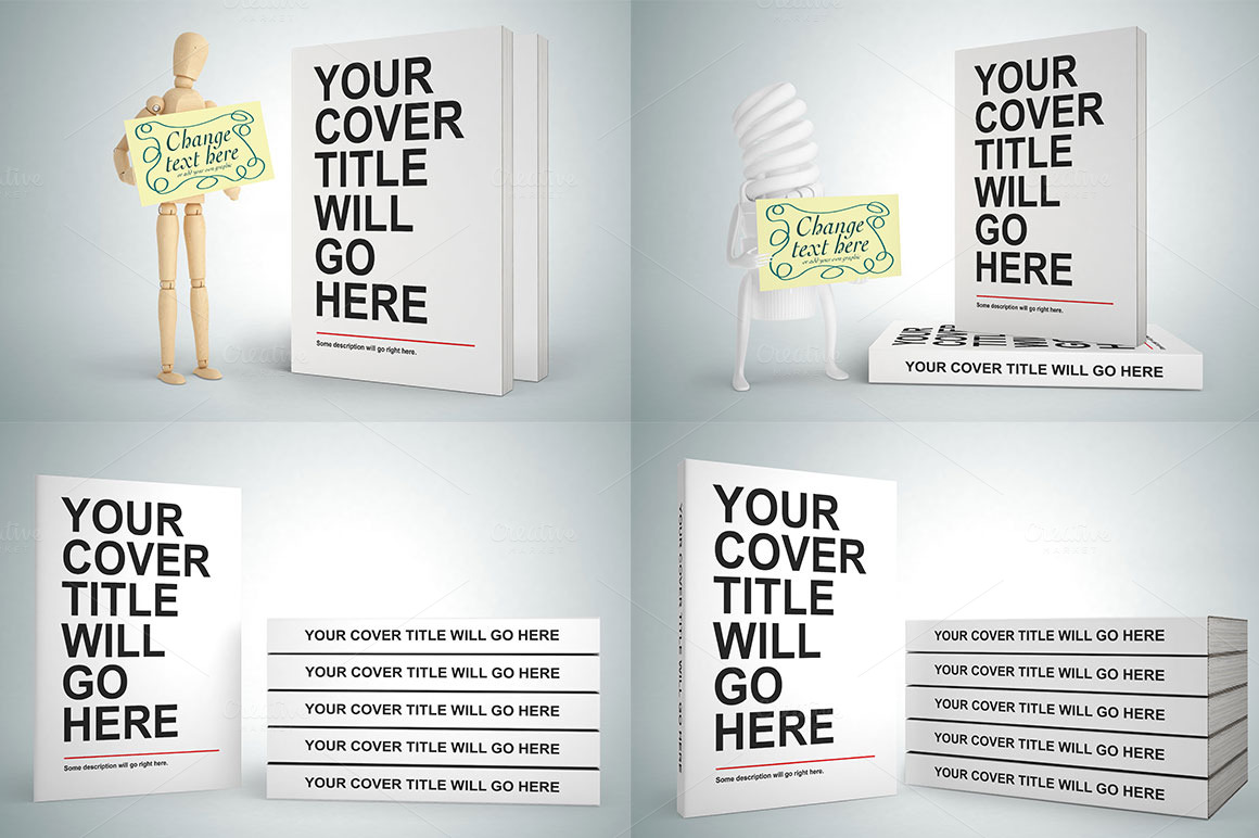 Book Mock-ups - 10 poses ~ Product Mockups on Creative Market