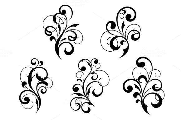 Floral Elements And Vignettes Floral Elements And Vignettes