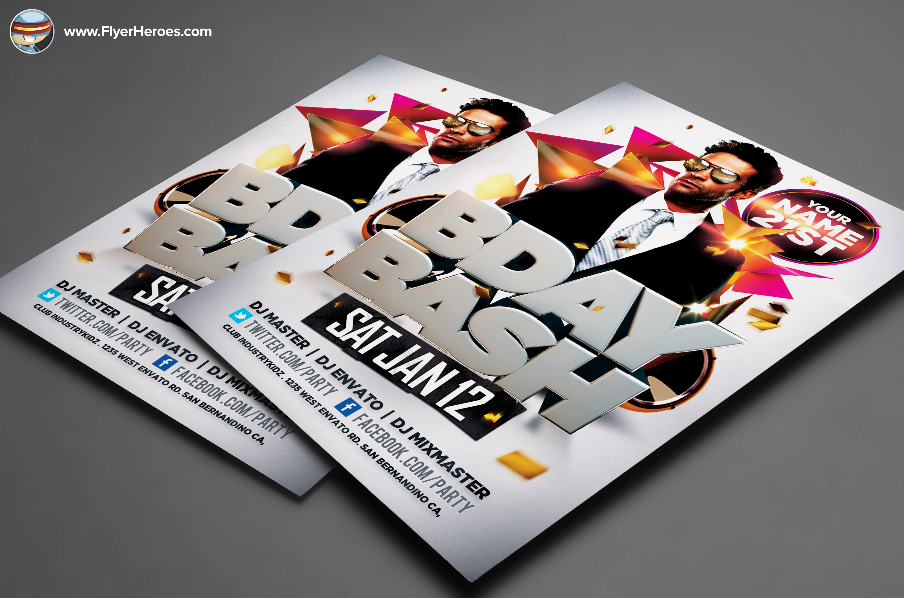 Bday Bash Flyer Template ~ Flyer Templates on Creative Market