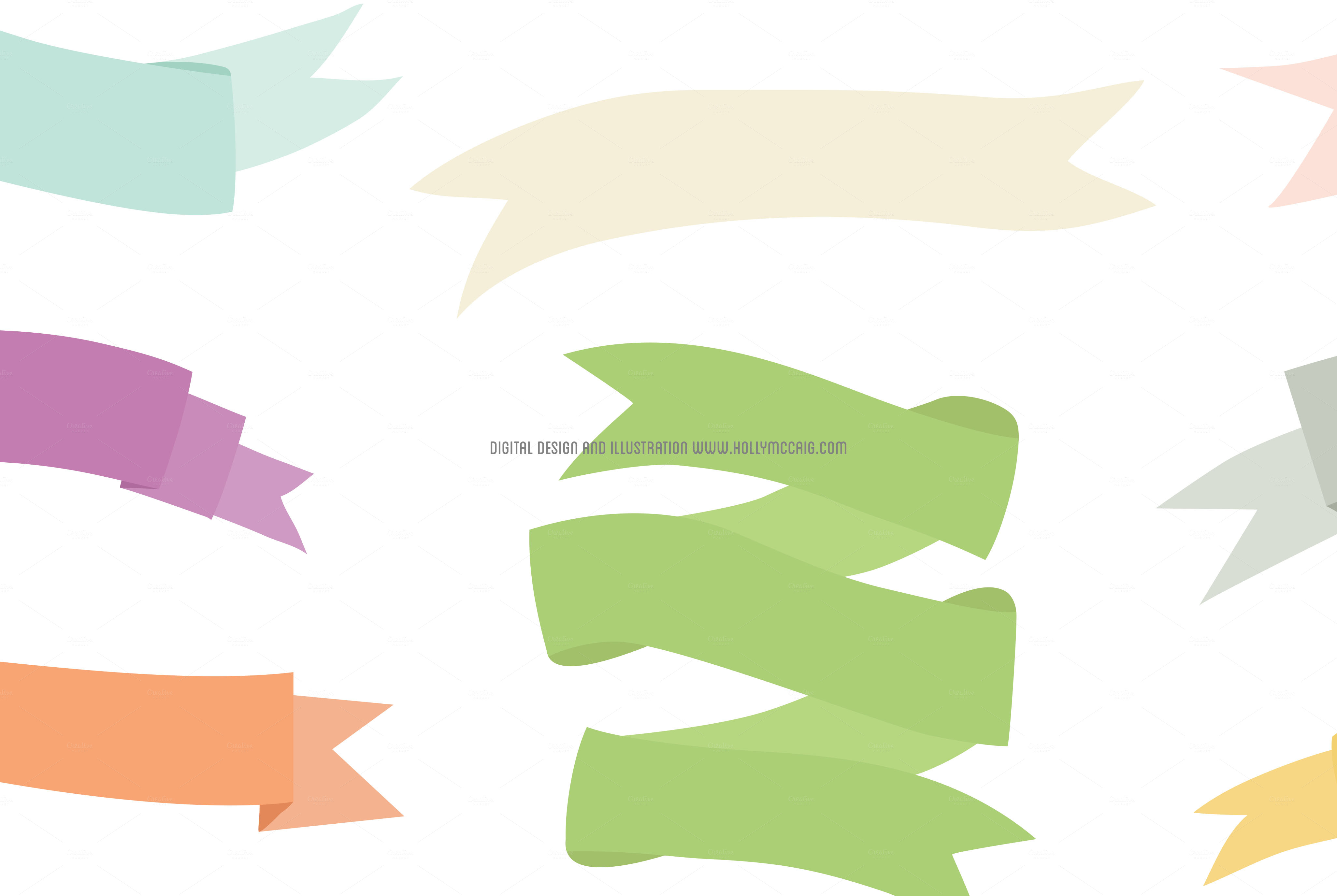 Download Ribbon Banners Vector Layered PSD ~ Illustrations on ...