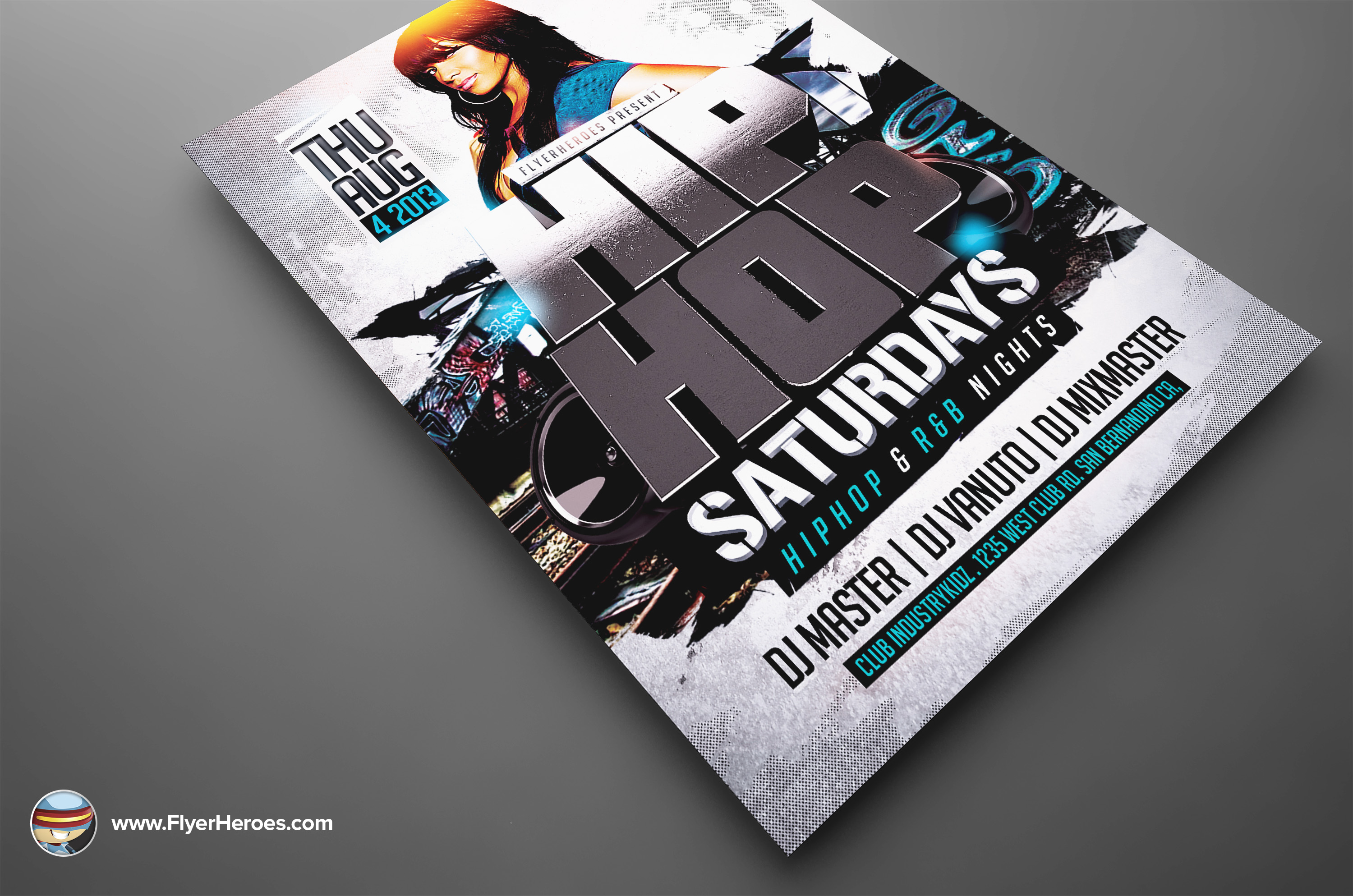  3D  Hip Hop PSD Flyer  Template  Flyer  Templates  on 