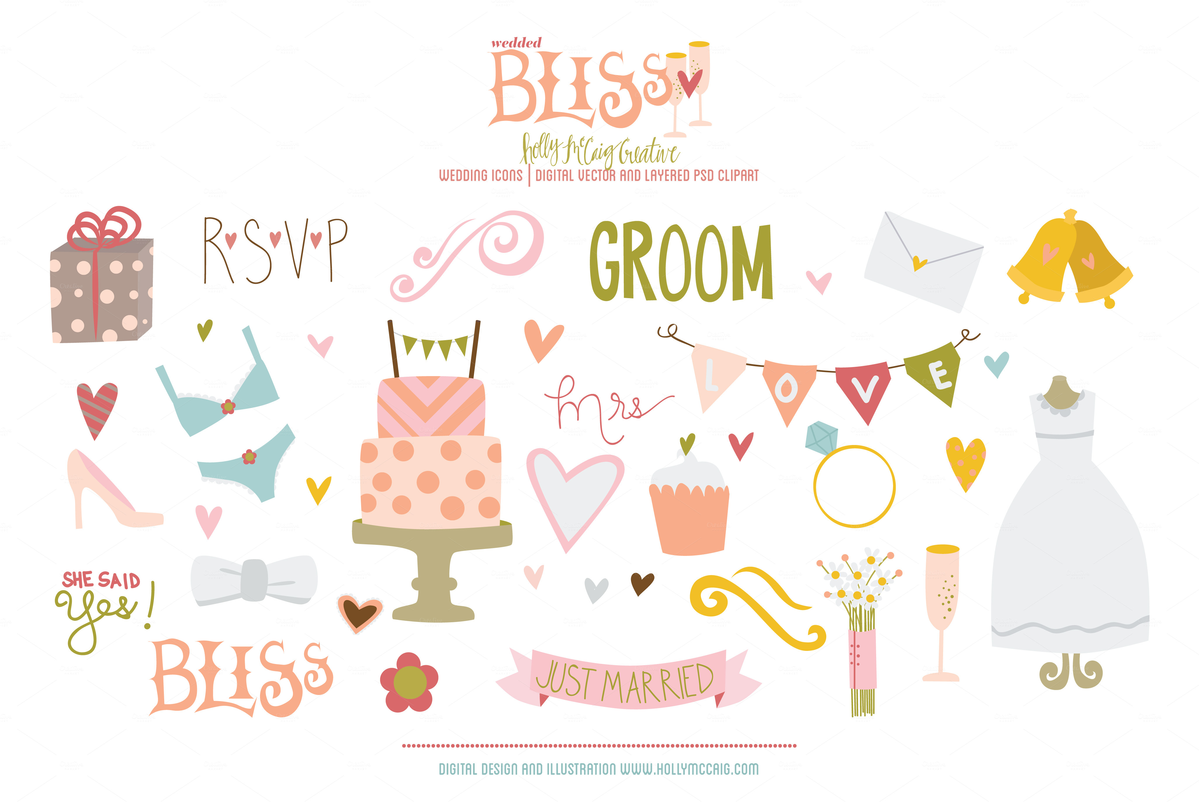 Wedded Bliss Vector ~ Illustrations on Creative Market