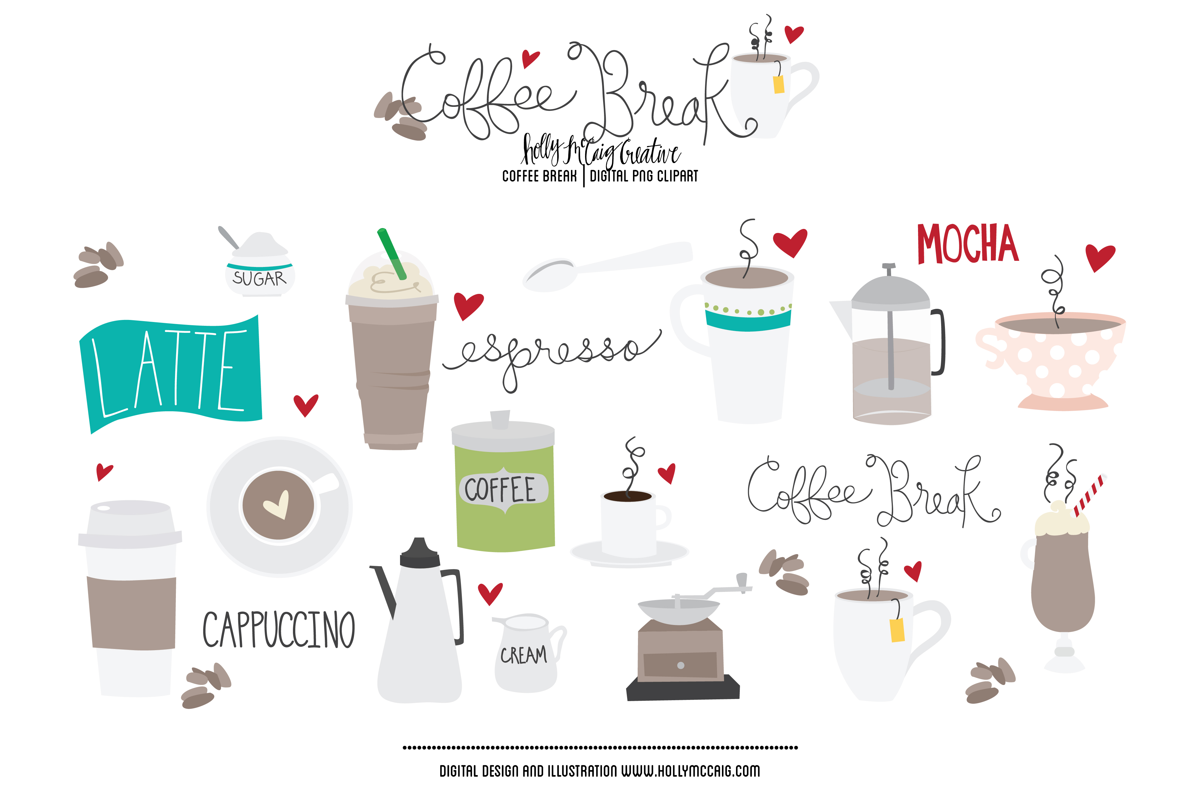Coffee Break PNG Clipart ~ Illustrations on Creative Market