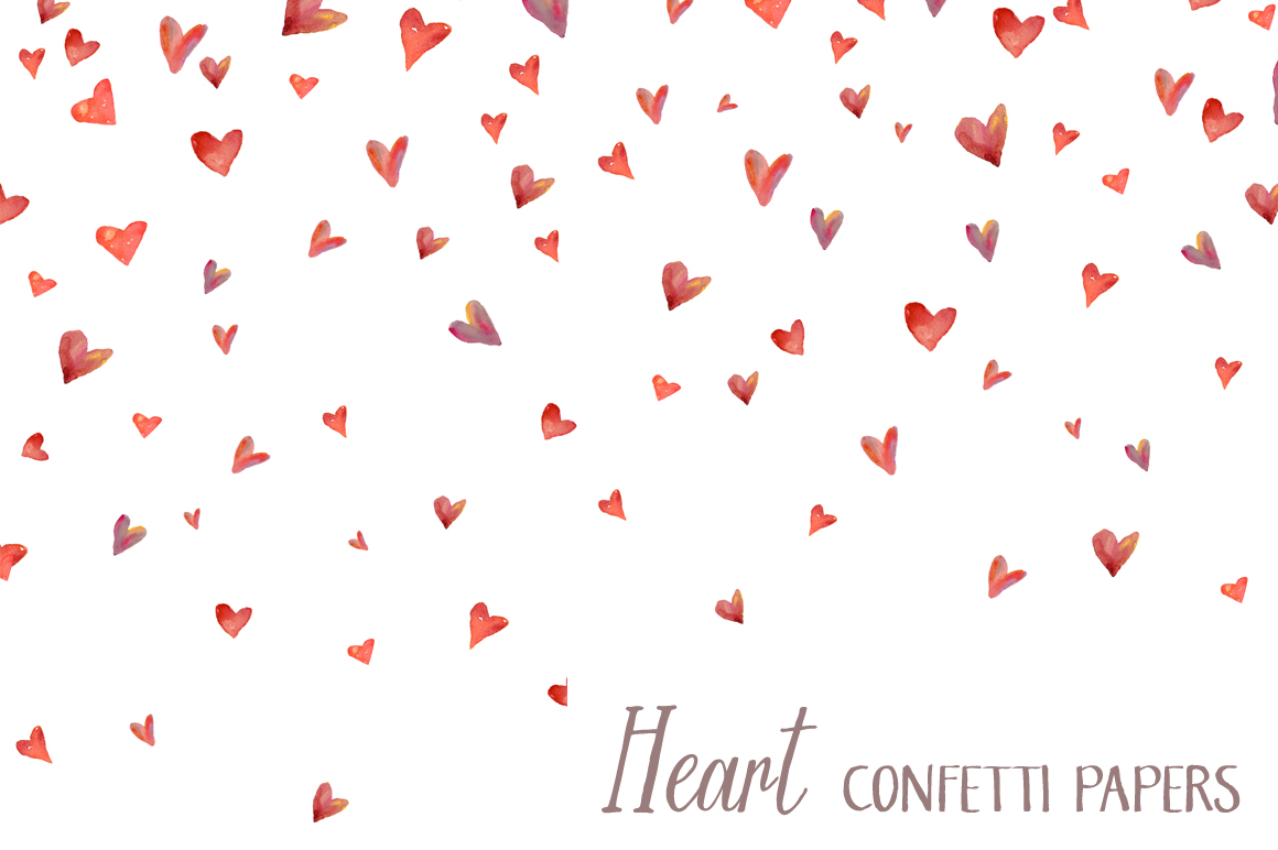 Heart Confetti Papers / Background Illustrations on Creative Market