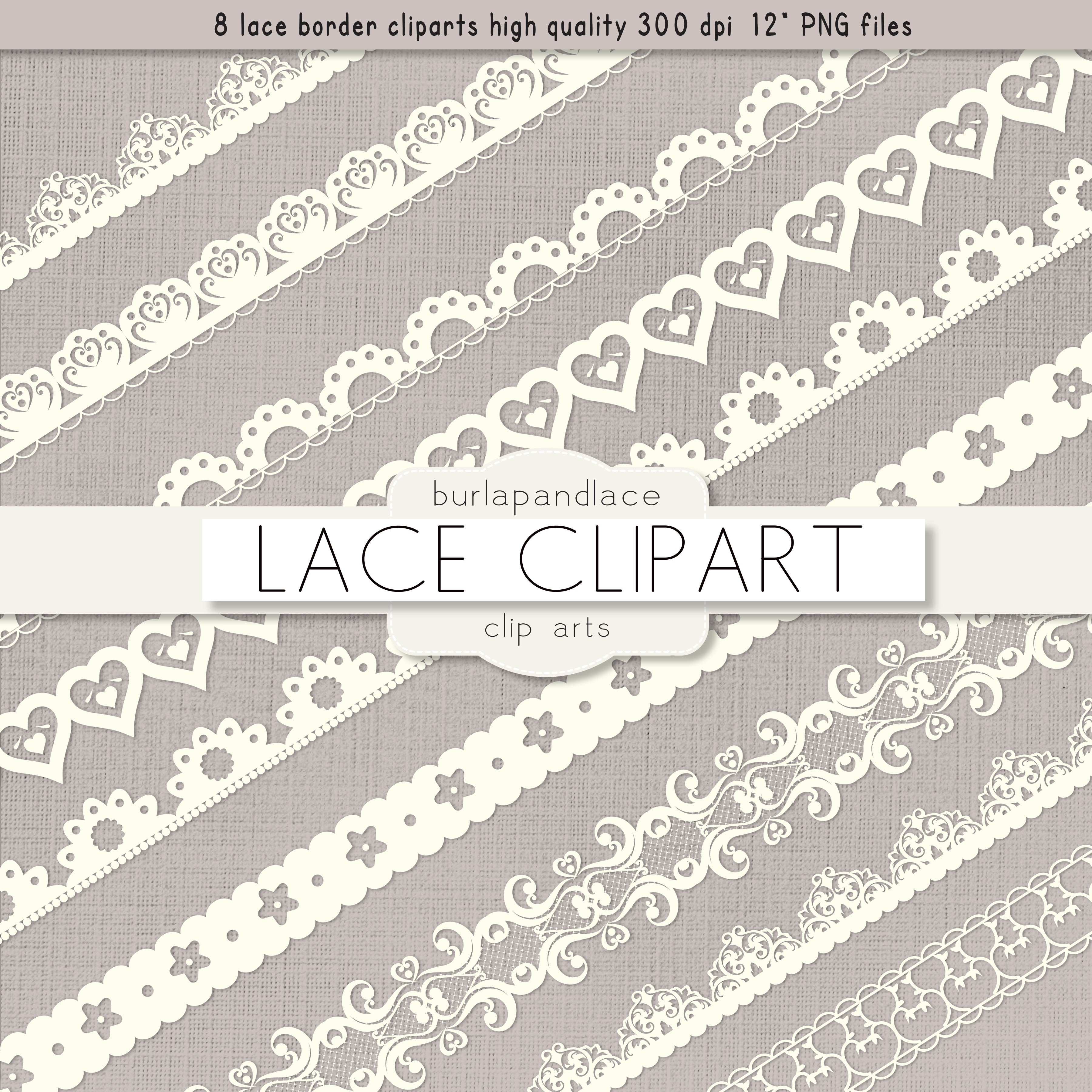 Ivory lace borders clipart ~ Illustrations on Creative Market