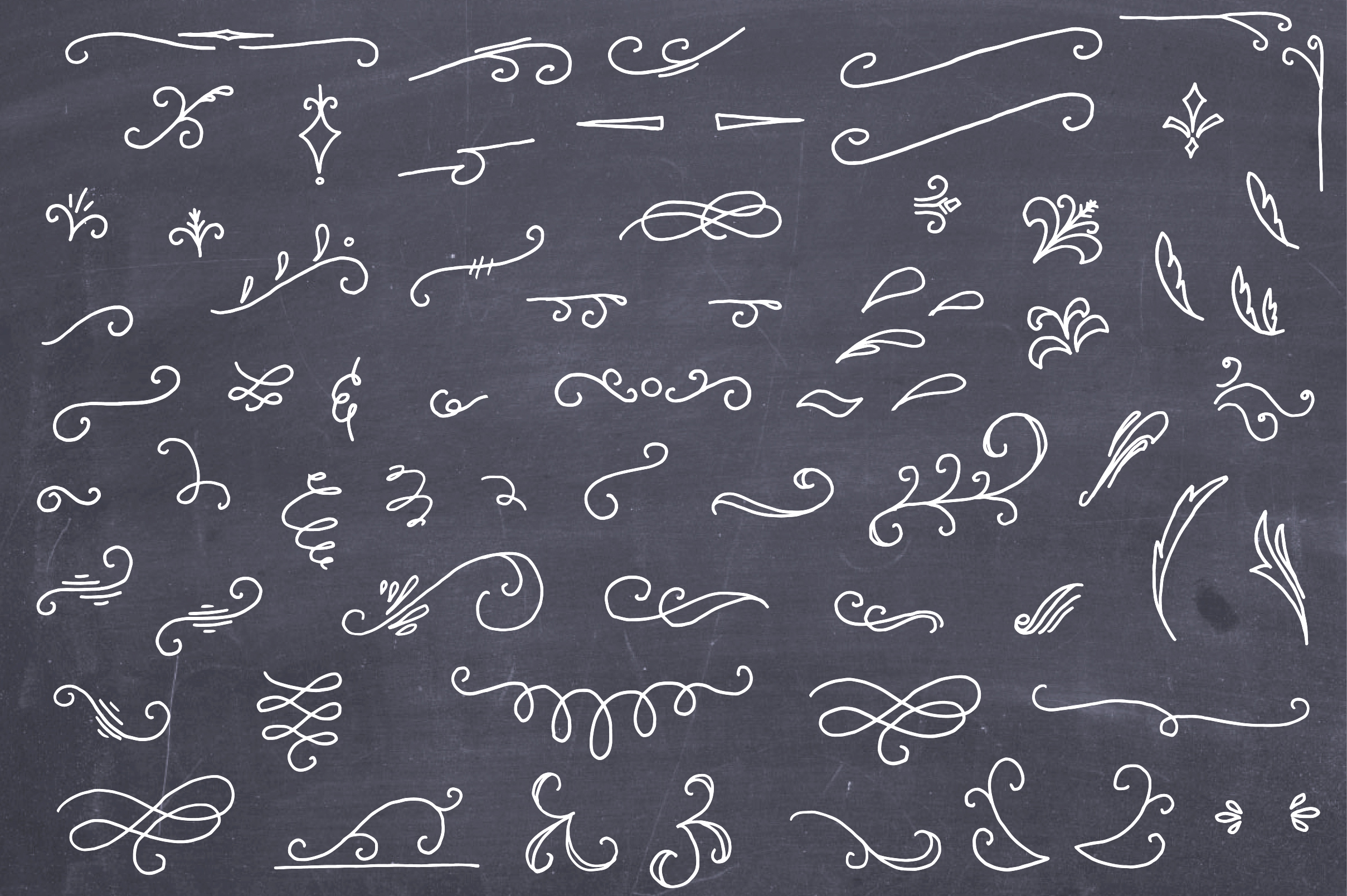 Hand Drawn Swirls &amp; Flourishes ~ Graphics on Creative Market