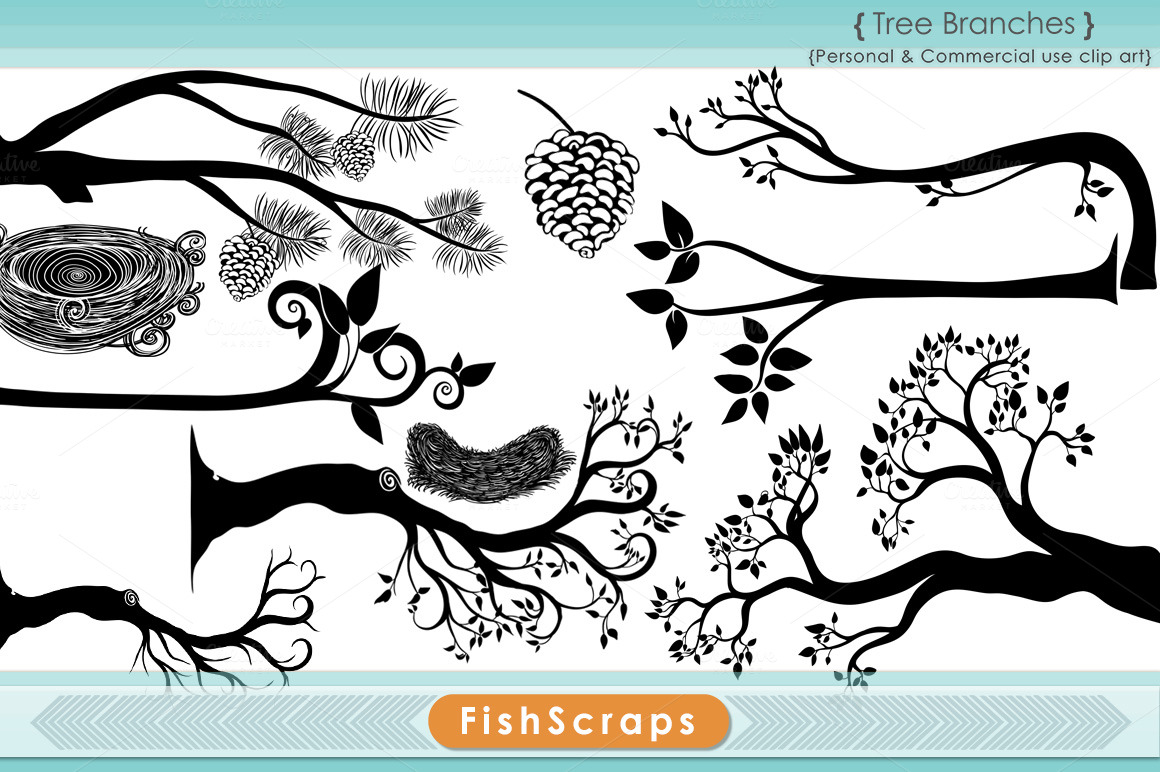 clipart tree branch silhouette - photo #29