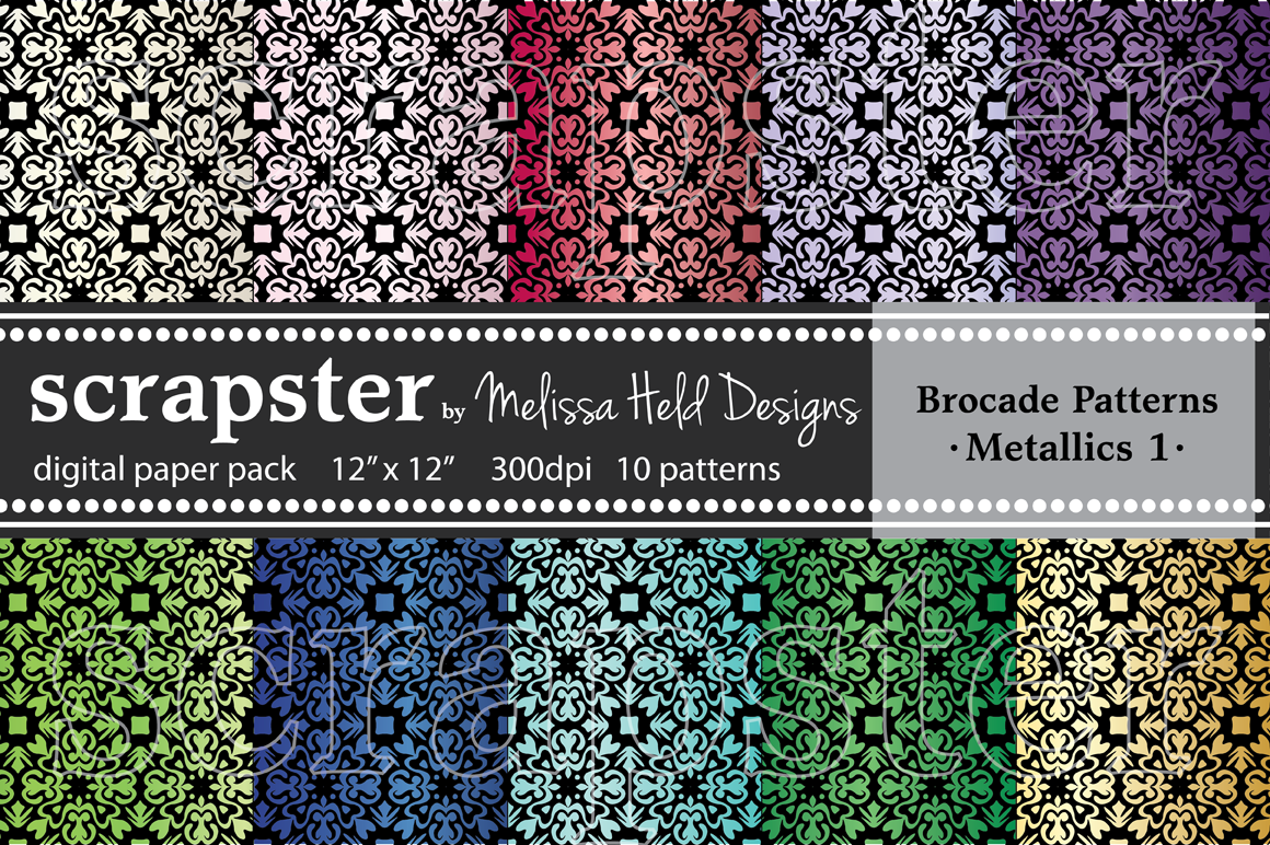 Brocade Patterns: Metallics 1 ~ Patterns on Creative Market