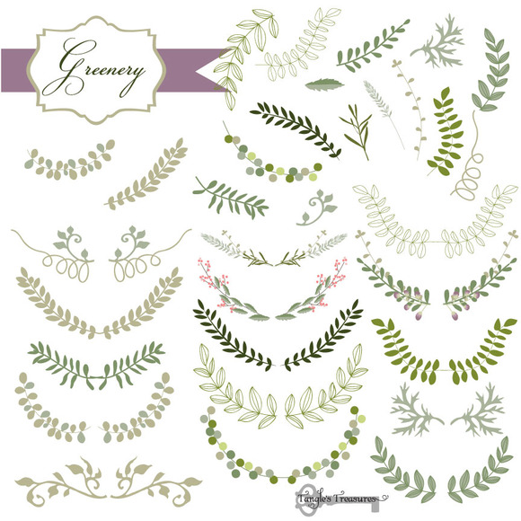 Download 32 Laurel and Greenery Vectors ~ Illustrations on Creative ...