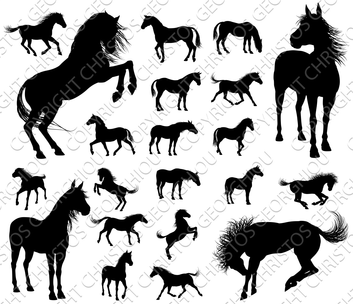 Download Horse Vector Silhouettes ~ Illustrations on Creative Market