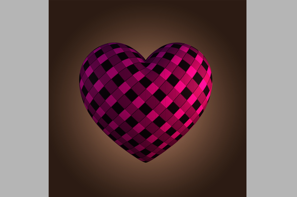 Pink Tartan Heart Shape