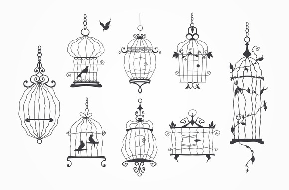 Silhouette Of A Decorative Bird Cage