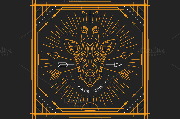 Thin Line Animal Label Thin Line Animal Label