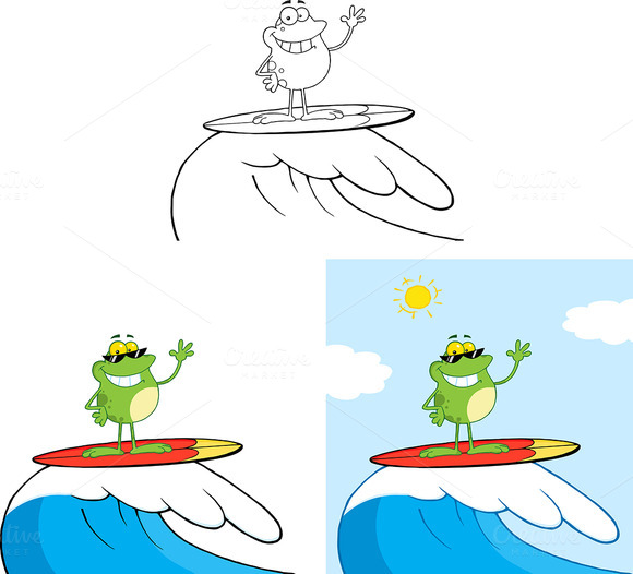 Smiling Frog Surfing Collection Smiling Frog Surfing Collection