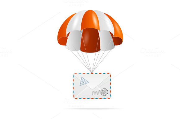 Mail Delivery Parachute Vector Mail Delivery Parachute Vector