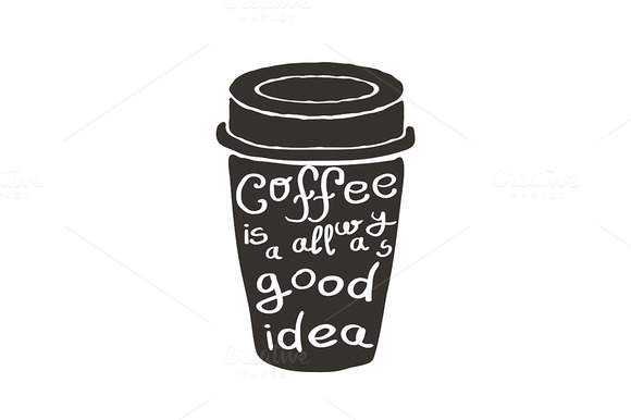 Hand Drawn Coffee Cup With Text Vect Hand Drawn Coffee Cup With Text Vect