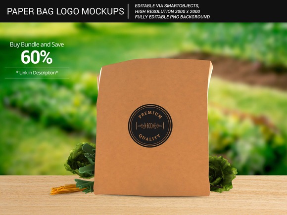 Grocery Paper Bag Logo Mockups 5