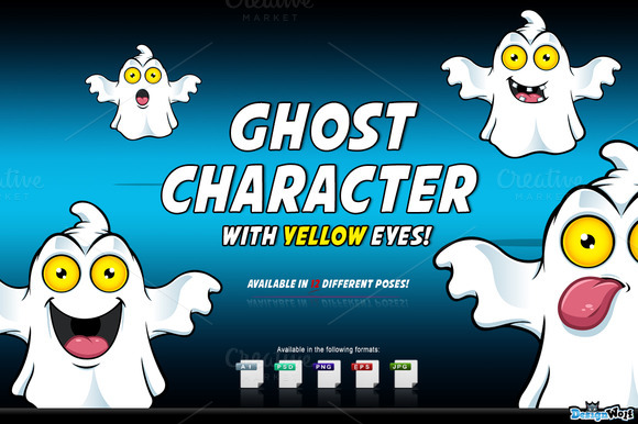 Ghost Character With Yellow Eyes