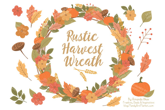 Fall Harvest Wreath Vectors Fall Harvest Wreath Vectors