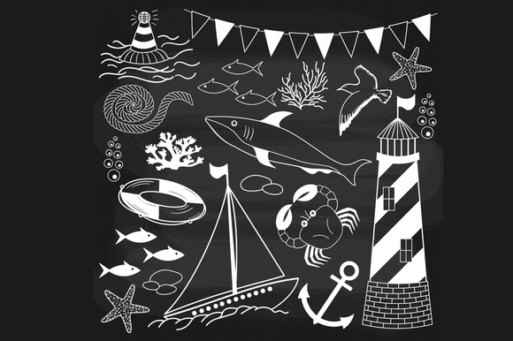 Chalkboard Nautical Set Chalkboard Nautical Set