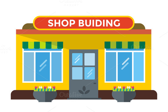 Shop Buildings Vector Illustration Shop Buildings Vector Illustration