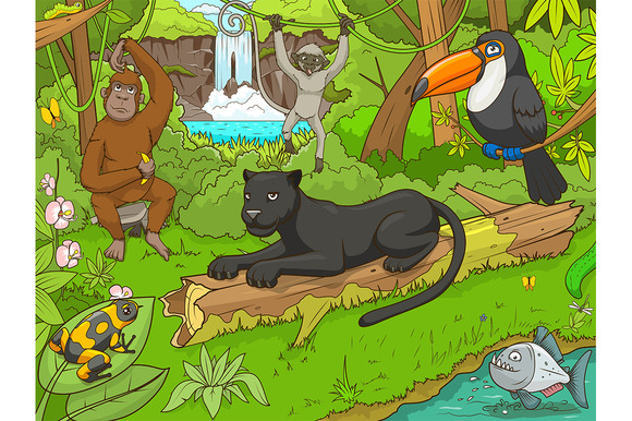 Jungle Cartoon Animals 02 Jungle Cartoon Animals 02