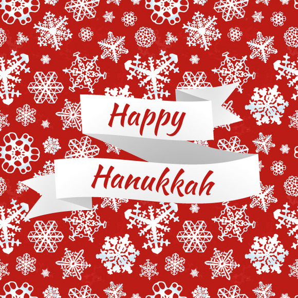 Happy Hanukkah Card With Nowflakes Happy Hanukkah Card With Nowflakes