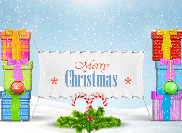 Christmas Banner With Greeting Christmas Banner With Greeting