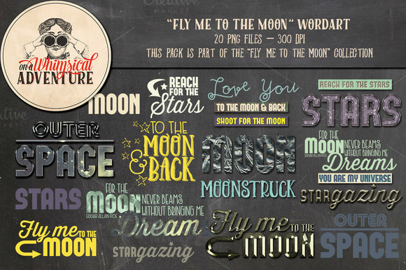 Fly Me To The Moon Wordart Fly Me To The Moon Wordart