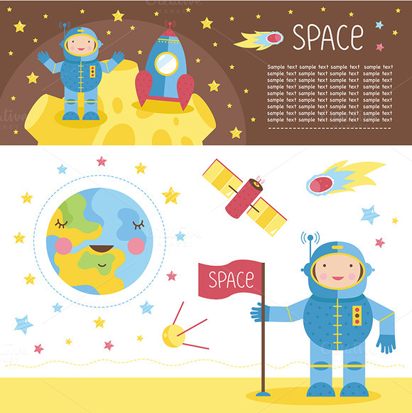 Cartoon Illustration About Space Cartoon Illustration About Space