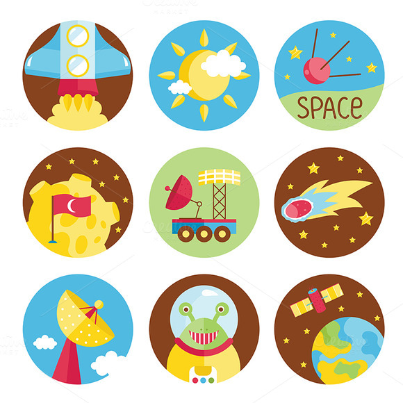 Cartoon Illustration About Space Cartoon Illustration About Space