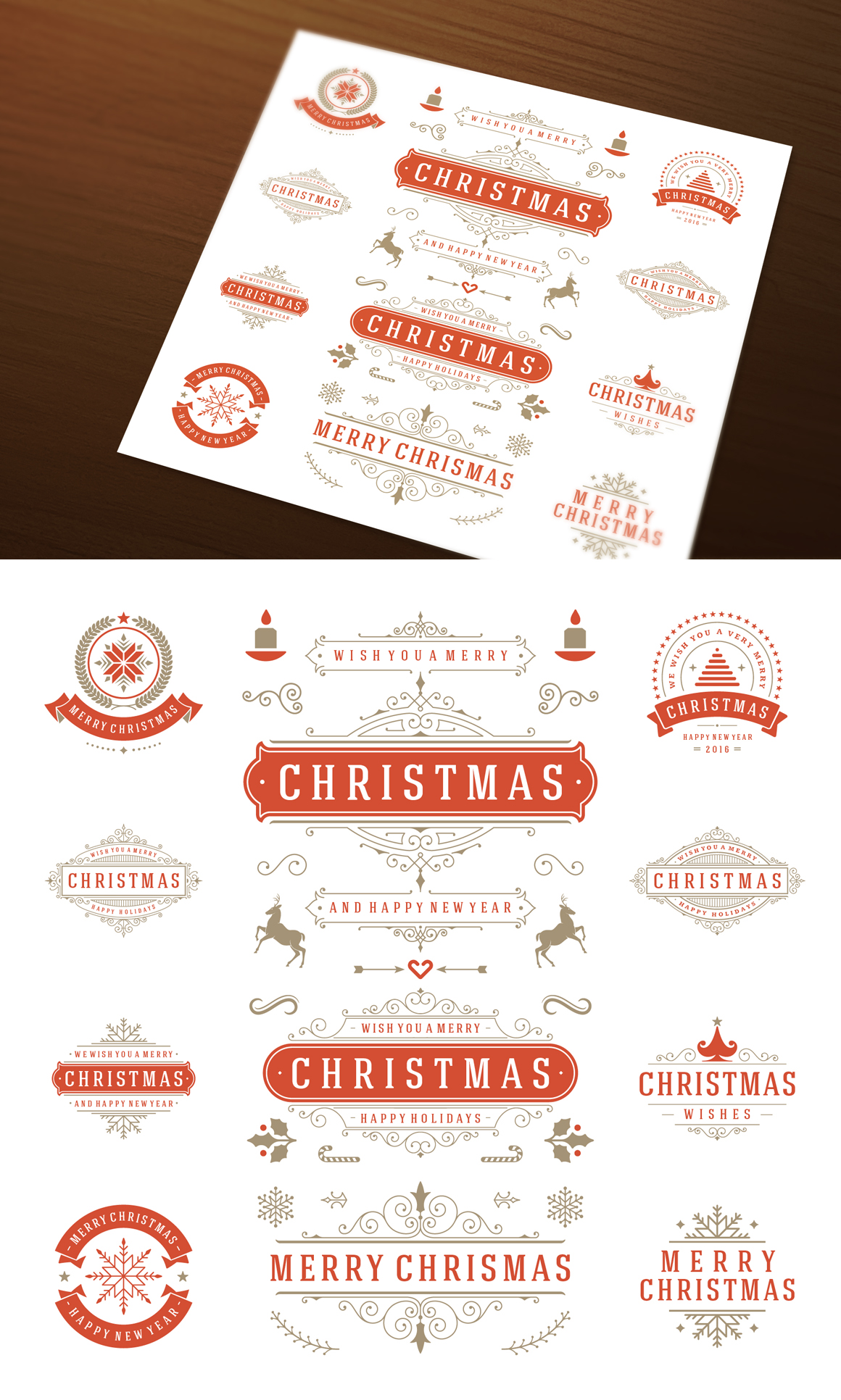 10 Christmas labels and badges ~ Logo Templates on Creative Market