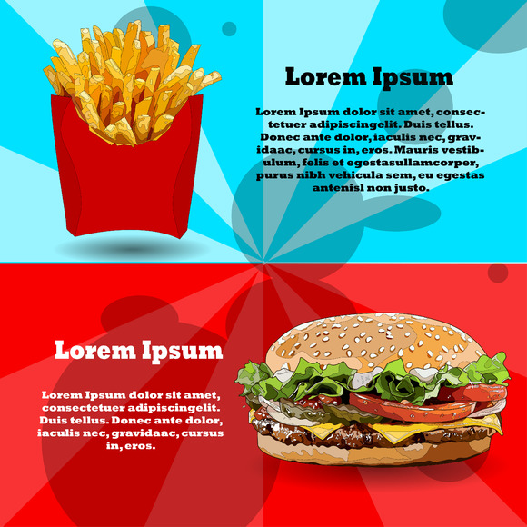 Burger Fries Vector Illustration Burger Fries Vector Illustration