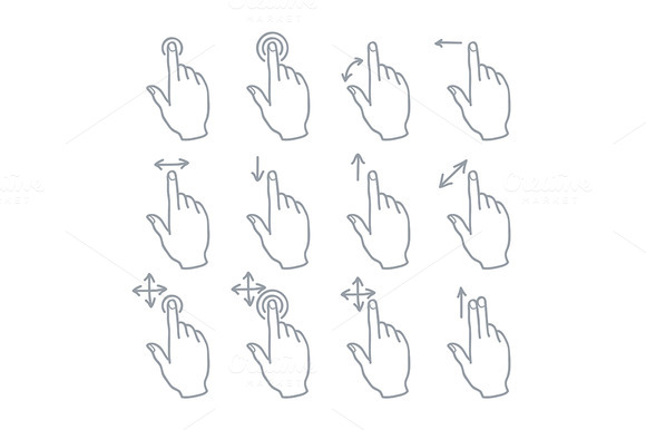 Hand Touch Gesture Vector Hand Touch Gesture Vector