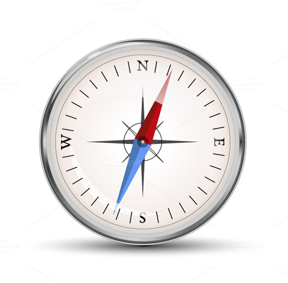 Glossy Compass Vector Icon Glossy Compass Vector Icon
