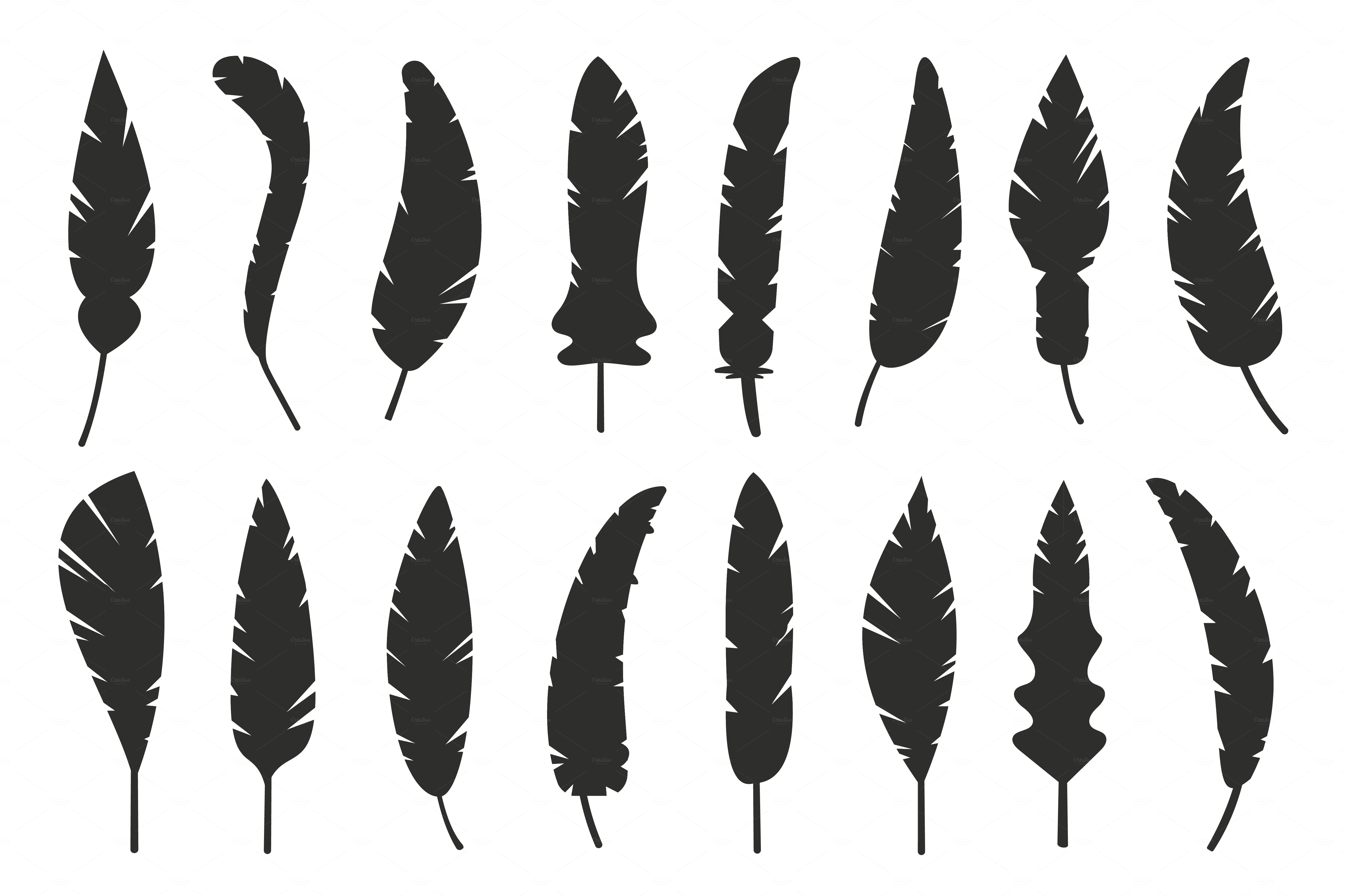 feathers vector black white icons objects on creative market feathers vector black white icons objects on creative market