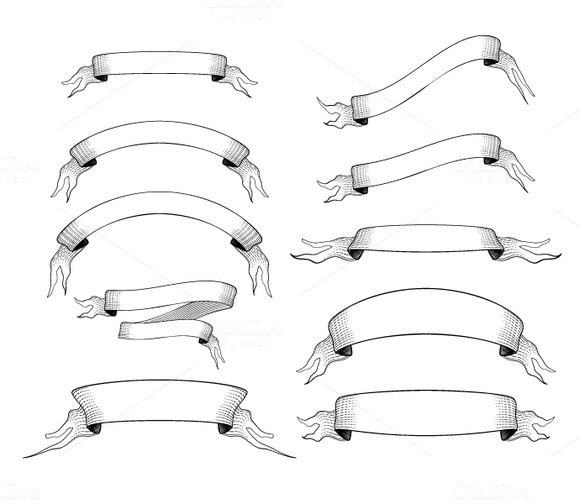 Set Of 10 Old Engraved Strips Set Of 10 Old Engraved Strips