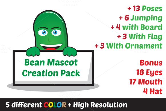 Bean Oval Mascot Creation Pack Bean Oval Mascot Creation Pack