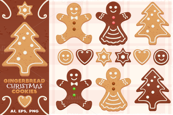 Gingerbread Vector Christmas Cookies Gingerbread Vector Christmas Cookies