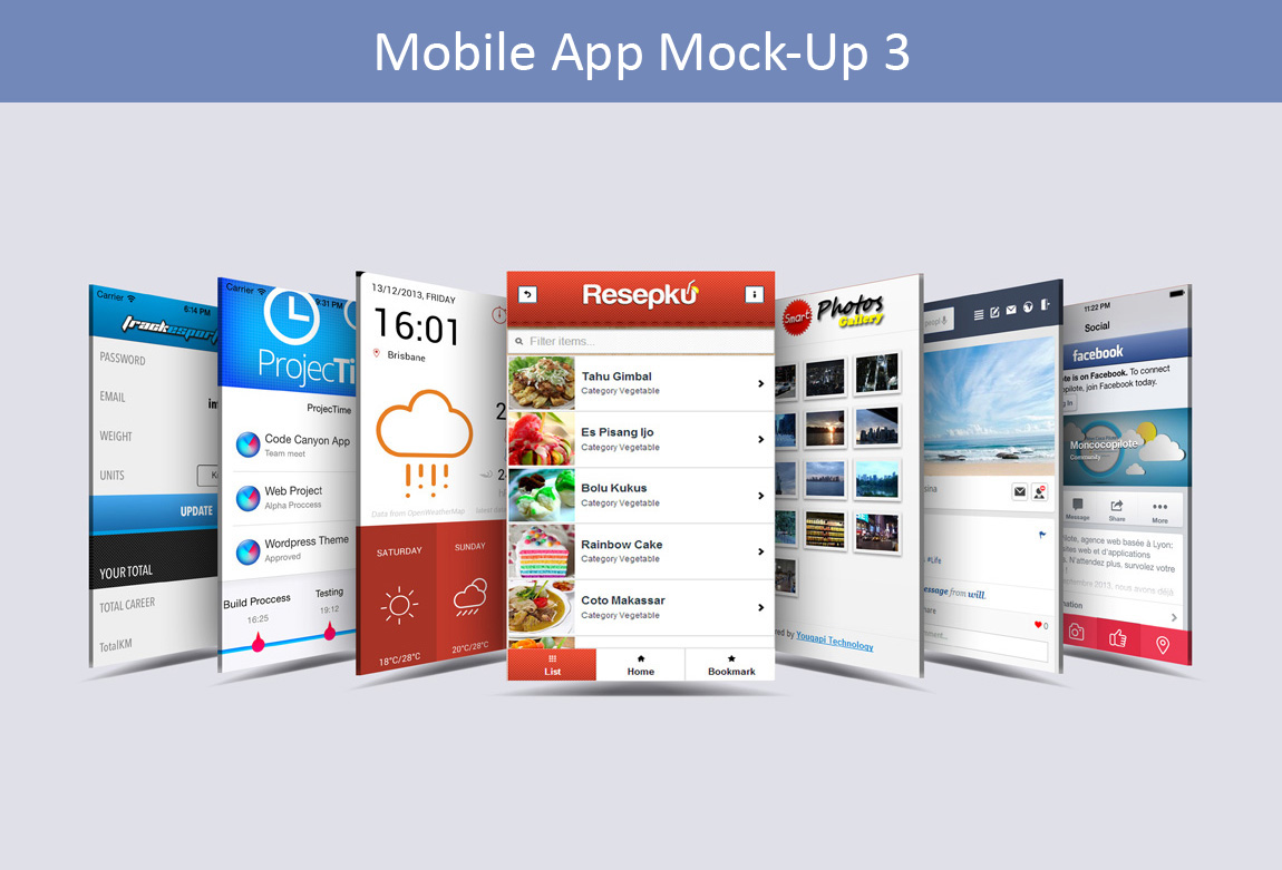 Download Mobile App Mock-Up 3 ~ Product Mockups on Creative Market