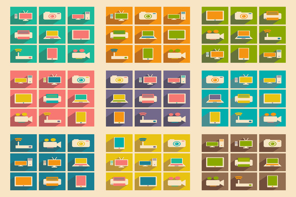 Flat Concept Technology Icons Flat Concept Technology Icons