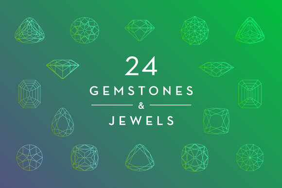 Gemstone And Jewel Wireframes