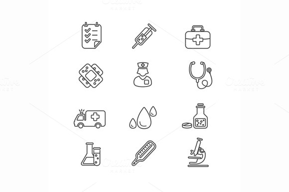 Medical Icon Outline Set Vector Medical Icon Outline Set Vector