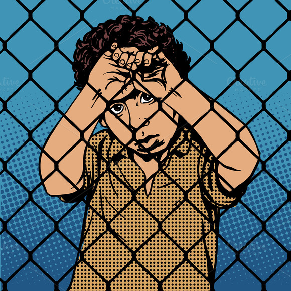 Child Boy Refugee Migrants Prison Child Boy Refugee Migrants Prison